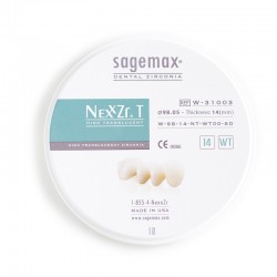Disc zirconiu alb NexxZr T 98 x 10mm W9810NTWT Sagemax
