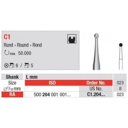 Freze TC Burs RA cu cap rotund C1 
