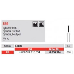 Freze Diamant Cilindru cu Cap Plat FG 836 - 5 buc. 