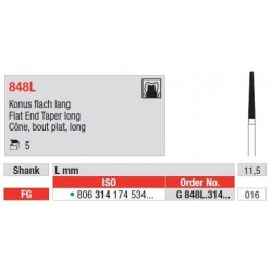 Freze Diamant Con Alungit cu Cap Plat FG 848L - 5 buc. 