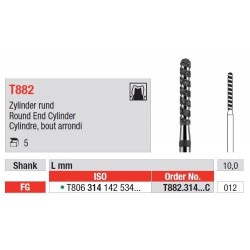 Freze Turbo Diamant Cilindru cu Varf Rotunjit FG T882 - 5 buc. 