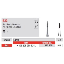 Freze Diamant PerioRed RAL 832 - 3 buc.