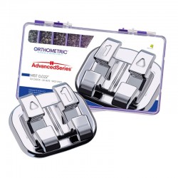 Bracketi metalici Advanced Series MBT22 cu carlige pe canini si premolari kit 50 cazuri Orthometric