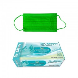 Pachet promo Manusi examinare nitril verzi marimea XS + Masca medicala 4 straturi full color Green Dr.Mayer