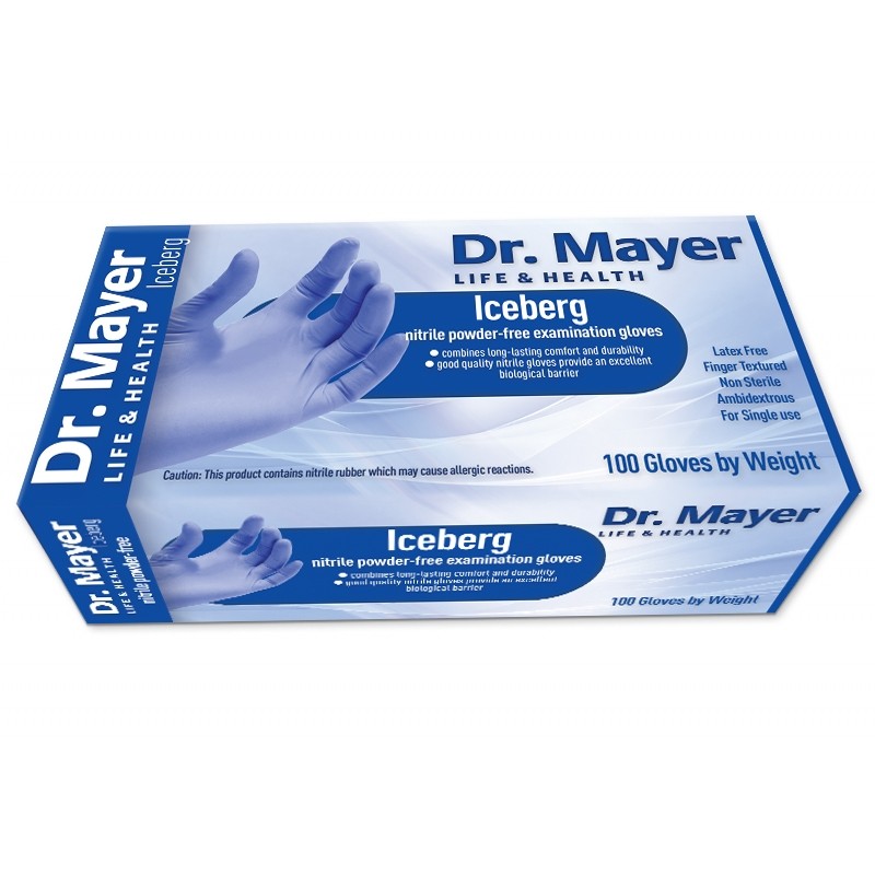 Pachet Promo 10 x Manusi examinare nitril indigo Iceberg marimea XS Dr.Mayer