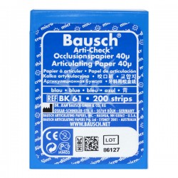 Hartie articulatie albastra 40 microni Bausch, 200 bucati