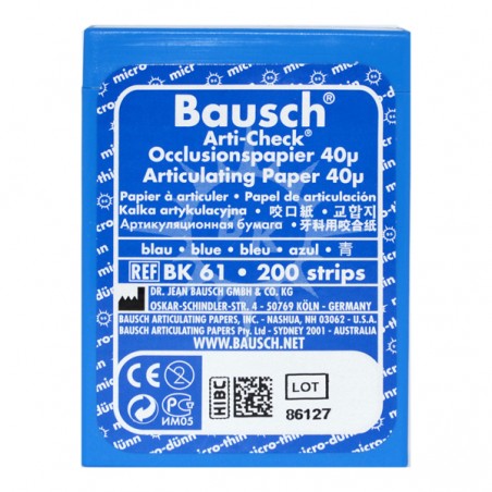 Hartie articulatie albastra 40 microni Bausch, 200 bucati