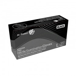Manusi examinare nitril negre nepudrate marimea S Dr.Protect