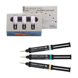 Pachet promo 3x IPS e.max CAD CEREC/InLab LT B32 3 blocuri + Variolink Esthetic DC 9g Ivoclar